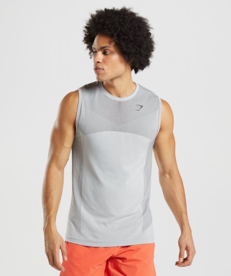 Men's Gymshark Apex Seamless Tanks Light Grey | NZ 2DKAGP